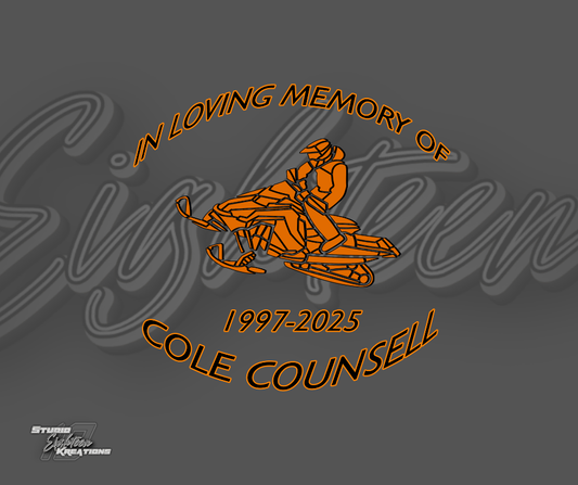 Memorial Sled Sticker 5x5"